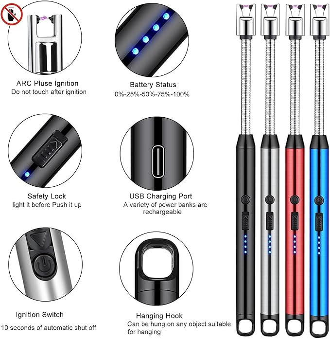 USB Plasma Rechargeable Electric Lighter for Kitchen