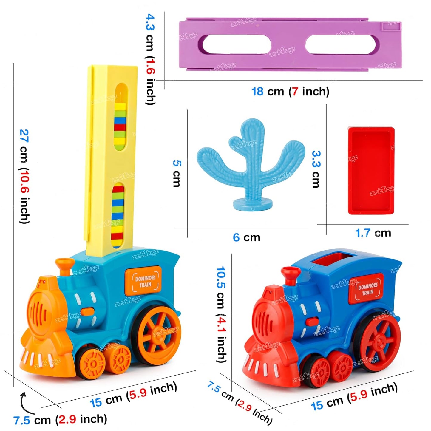 Train Toy Domino Set for Kids BPA Free Plastic with Sound Effects
