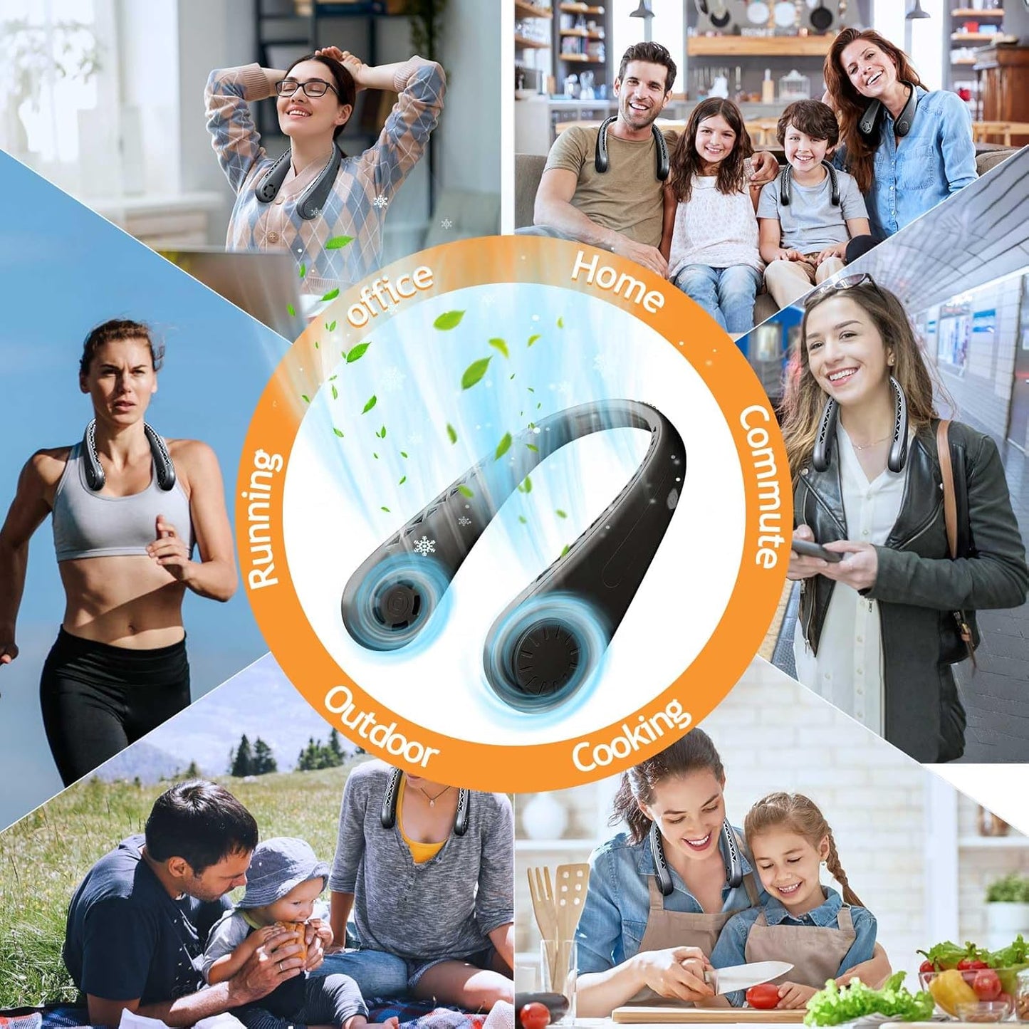 Portable Bladeless Hanging Rechargeable Neck Fan