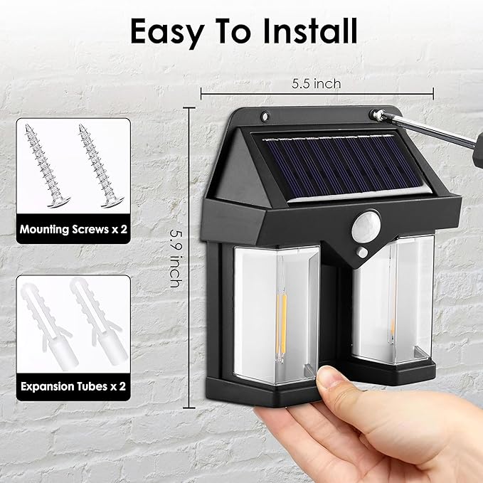 Solar Light Outdoor Wall Light ( Pack Of 1 )