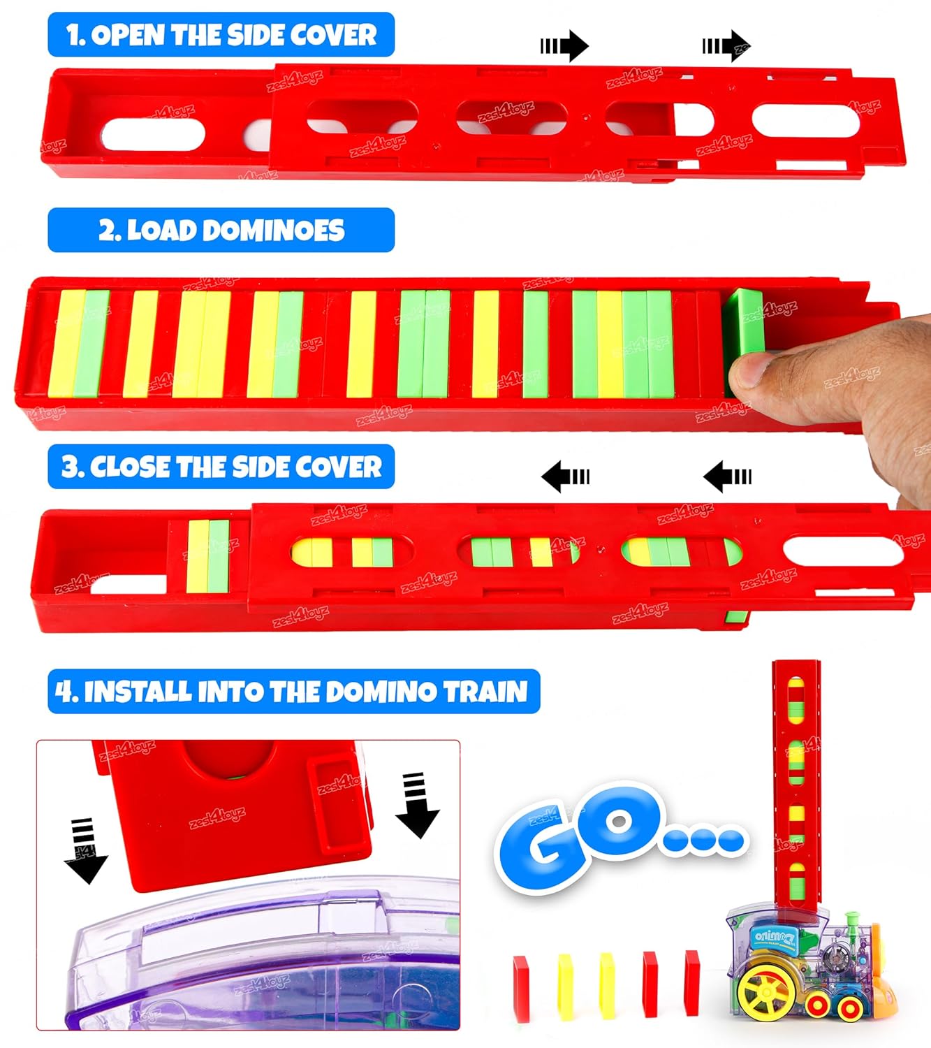 Train Toy Domino Set for Kids BPA Free Plastic with Sound Effects